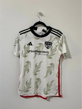 New FC Dallas MLS Authentic Away Soccer Match Jersey White - Womens Medium